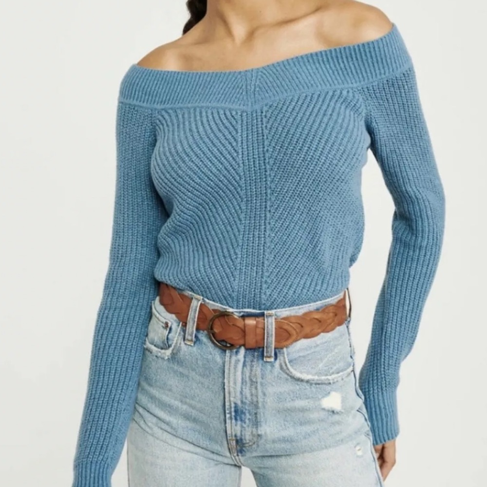 Abercrombie off the shoulder chenille sweater
